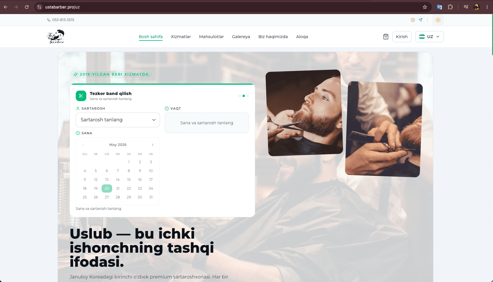 Usta Barber — Premium Sartaroshxona Uchun Navbat Tizimi